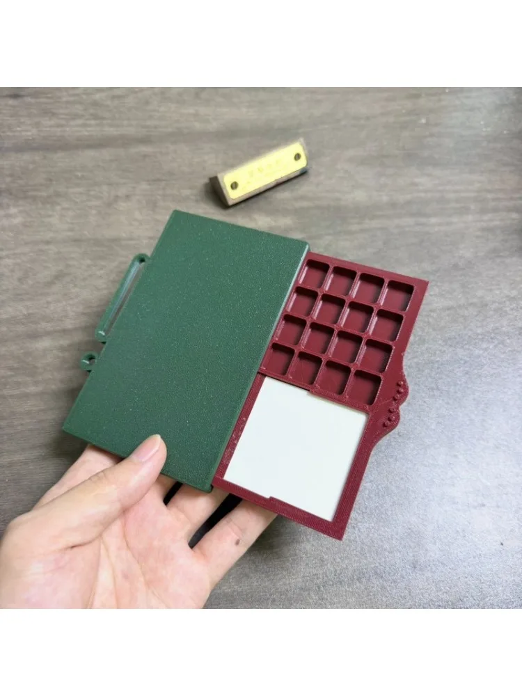 Paleta ceramiczna A6/A7, wysuwana, ultracienka, do akwareli, do książek z luźnymi kartkami, przenośna, podróżna, artykuły plastyczne do malowania. — zdjęcie produktu 7
