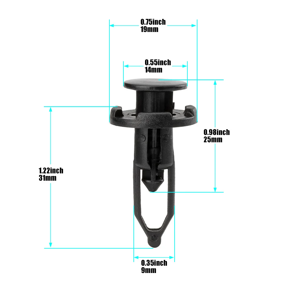 100pcs 9mm Plastic Push-Type Bumper Retainer Clips Fasteners 5216102020 521610K040 5216102030 for Toyota for Lexus