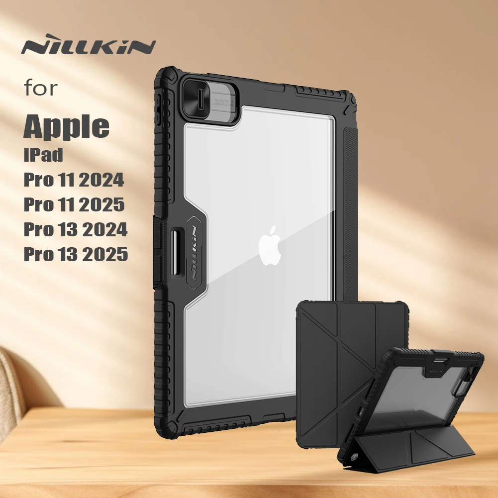 

Чехол Nillkin для iPad Pro 13 2024-2025 / 11 2024-2025, кожаный, с откидной крышкой, многоугольным складным механизмом и защитой камеры