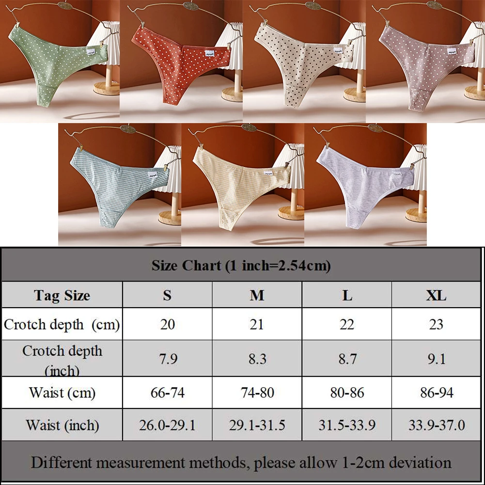 Cotton Panties Women Sexy Dots Thong Briefs Breathable Comfortable T Back Underpants Bikini Underwear Low Waist Knickers