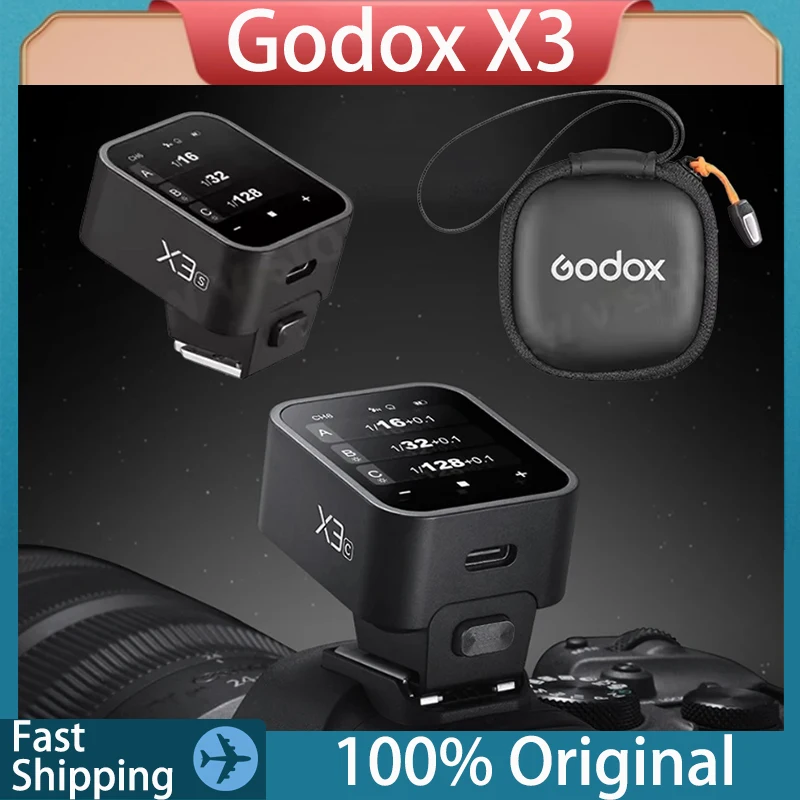 Original Godox X3 Wireless Flash Trigger TTL HSS 2.4G OLED Touch Screen Transmitter Quick Charge for Canon Nikon Sony Fujifilm