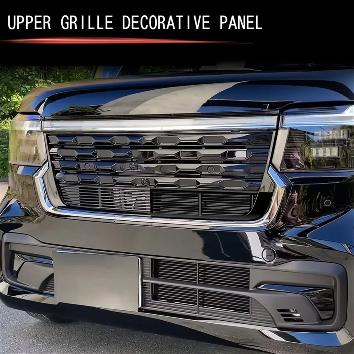 คลาสสิกรถด้านหน้าGrillesฝาครอบด้านบนกลางตาข่ายGrilleสําหรับHonda N-BOX 2024 รถอุปกรณ์เสริม