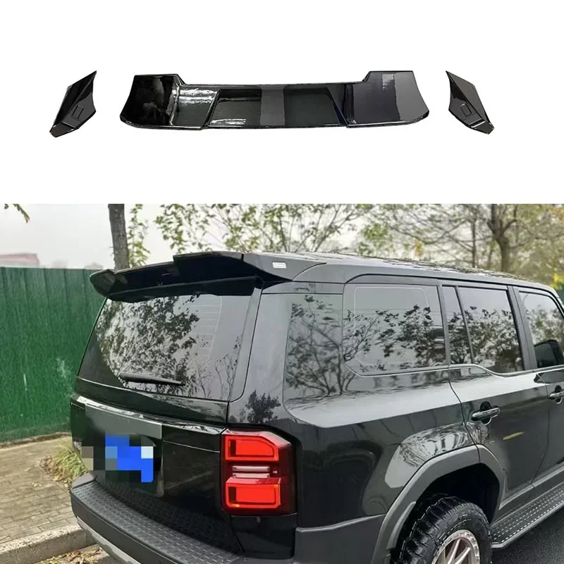 Alerón de techo negro brillante Pop para Toyota LAND CRUISER PRADO LC250 LC 250 Color del ala trasera 2024 + Material plástico ABS