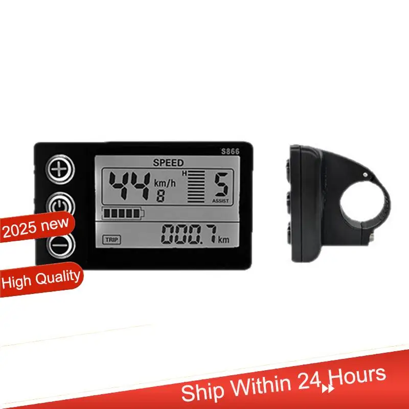 

~【A48T HOT】S866 для интеллектуального контроллера, дисплей для электрического велосипеда, ЖК-метр для панели Ebike, вилка SM, электрический велосипед 24 В