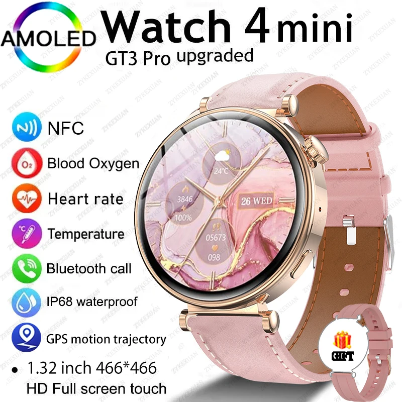 

Для Huawei WATCH 4 NFC умные часы для женщин 1,32 дюйма AMOLED экран сердечный ритм для женщин Bluetooth Водонепроницаемые умные часы 2025 новый