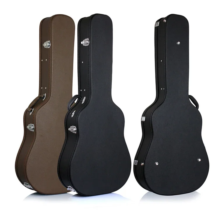 Cheap Price Guitar Hard Case Leather Acoustic/Classical Guitar case Black Color Guitar Box NM78