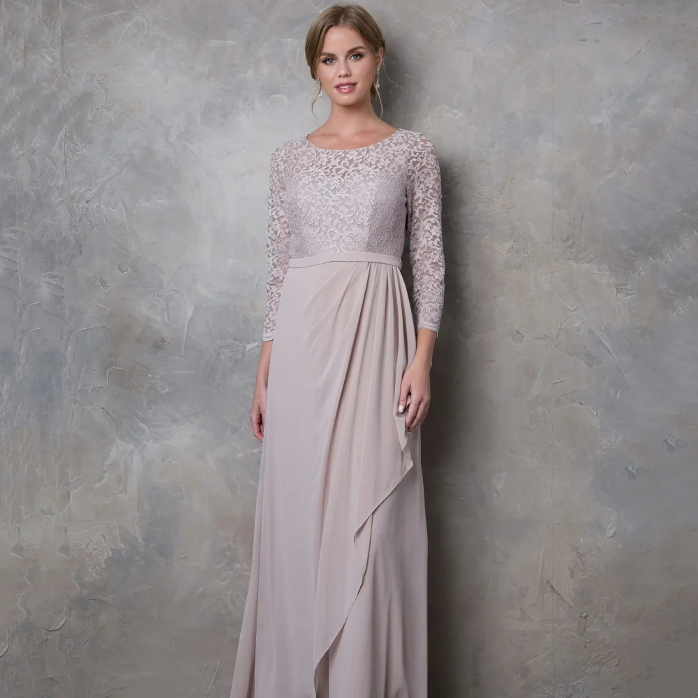 

Mother Dresses Elegant Vintage Customized Bride Party Dress A Line Lace Occasion Gown Chiffon New robes invitée mariage