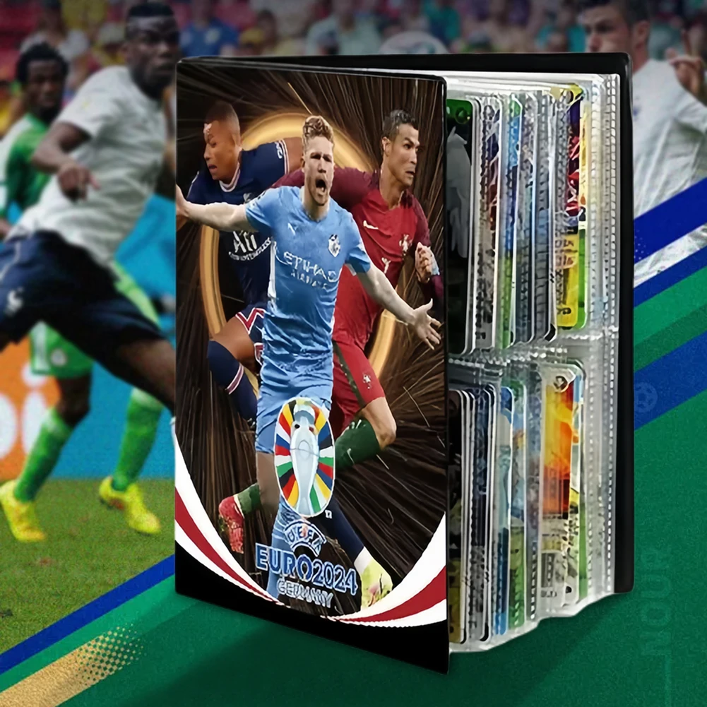 Soccer Star Player Card Box Album 4 Pocket Fan Peripherals Card Holder Binder Protector Soccer Sports Trading Card Holder Album