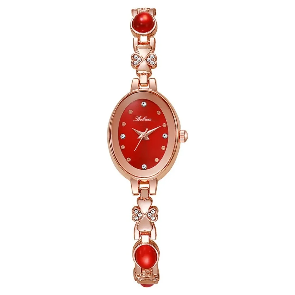 New Rhinestone Quartz Watches Diamond Studded Watch Strap with Adjustable Bracelet Women Wristwatch Rotundity Shaped Watch Gift