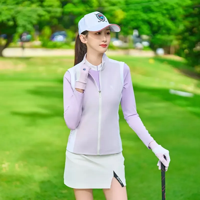 golf-sports-vest-women's-svel-stand-collar-slim-fit-casual-breathable-golf-ball-game-upper-apparel-faion-sportswear