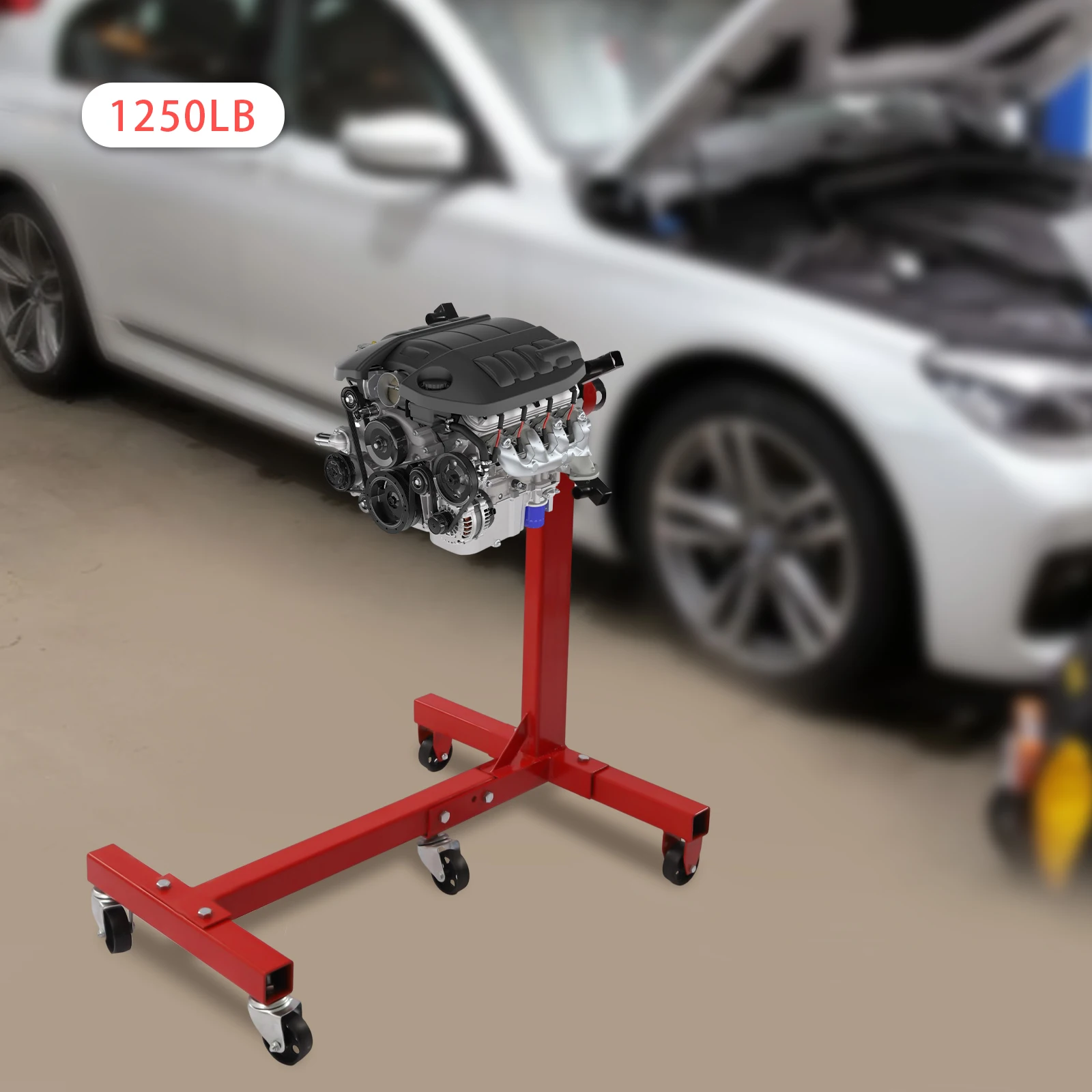 Rotating Engine Stand 1250lbs Capacity Big Hoists Steel For Auto Repair Stands Folding Engine Motor Stand 360° Rotating Head