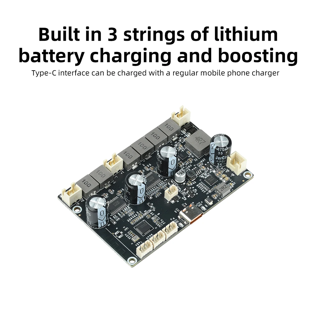 Bluetooth-Verstärkerplatine APP-Steuerbar 2.1-Kanal 2×22W+43W Bass Typ-C Ladeanschluss Audio-Verstärkerplatine für DIY-Lautsprecher – Detail 11