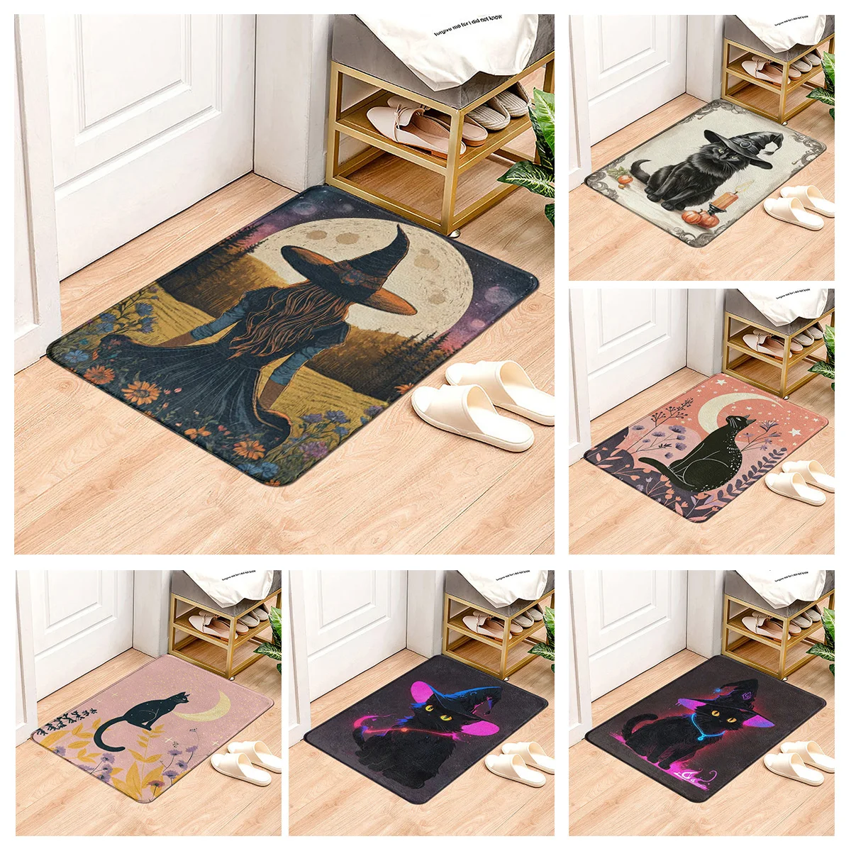 

Домашний Коврик для прихожей, домашний дверной коврик, гостиная, ванная, ножная, ванная, Нескользящие, водопоглощающие коврики, милые, Хэллоуин, осенняя Тыква