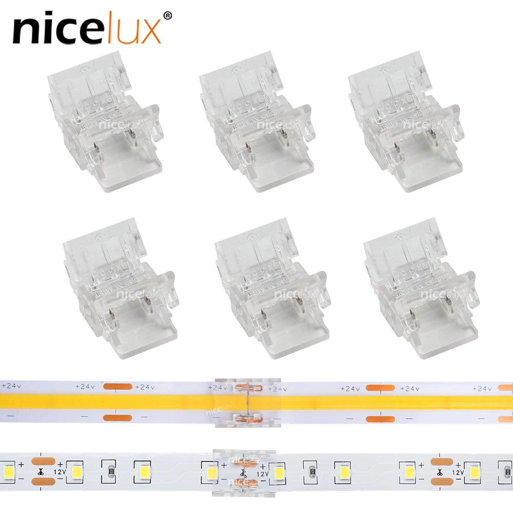 

100pcs COB LED Strip to Strip Connector 12mm 2 3 4 5 6 Pin Connector for FCOB SMD Light Strips Board to Board Connector Wholsale