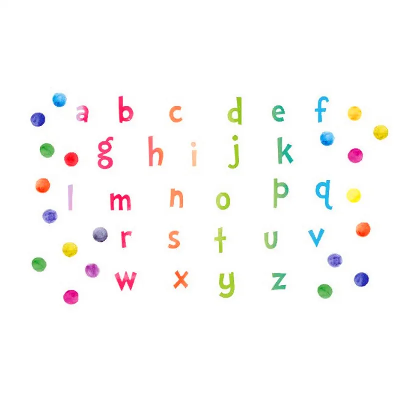 

1PCS Watercolor Polka Dot Uppercase and Lowercase English Alphabet Wall Stickers For Kids Room Self-Adhesive Wall Stickers