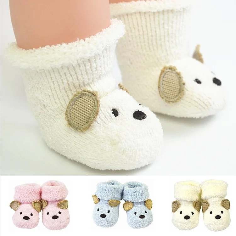 

Winter New Baby Pure Cotton Thick Warm Newborn Children Christmas Socks Cute Cartoons Turn Over Socks ,for 0-6 Years