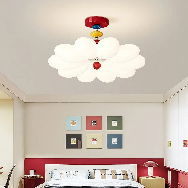 Cloud Shaped Home Ceiling Lights Cream Style Eye Protection Rabbit Children's Bedroom Dopamine Ceiling Pendant Lamps Art Fixture