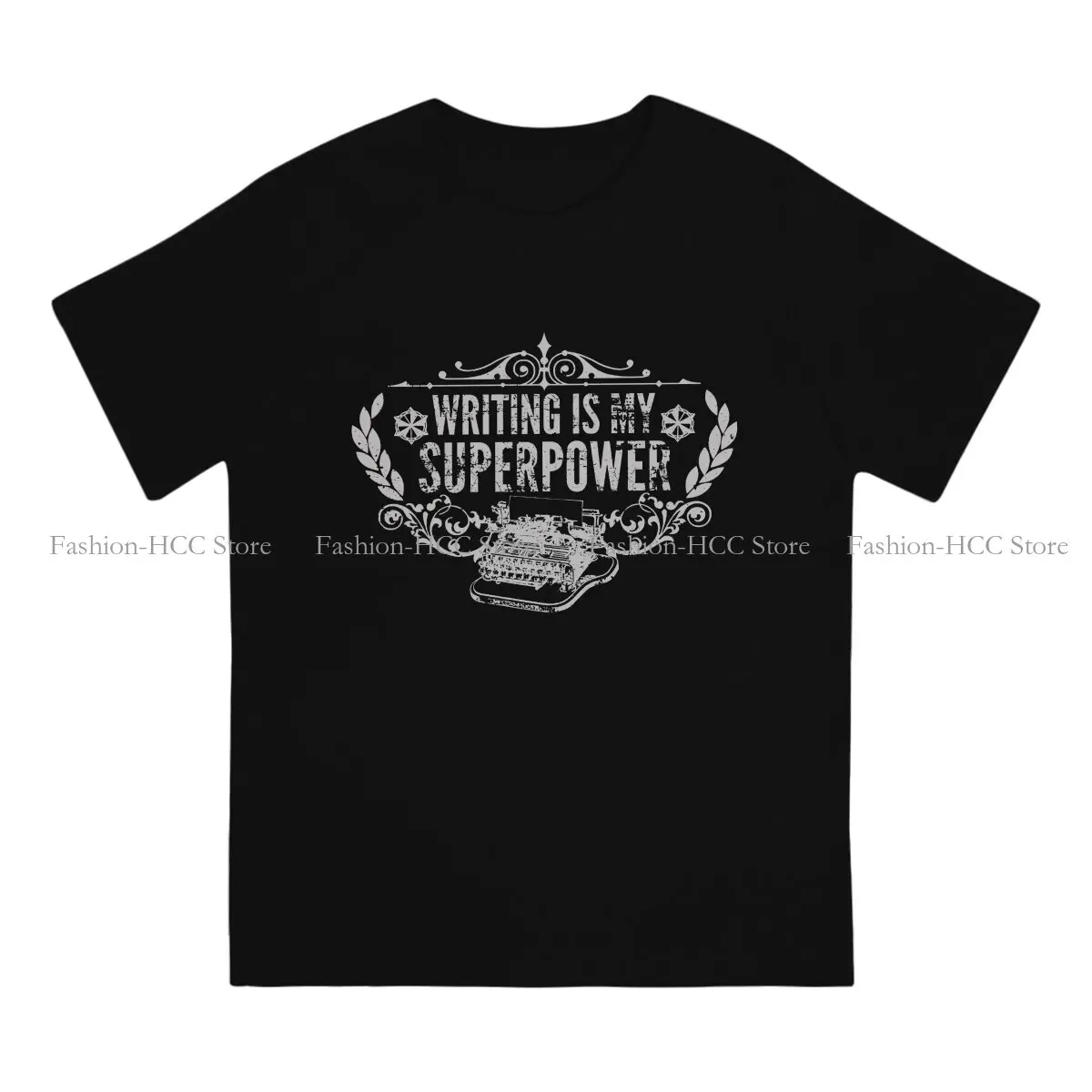 Typewriters Polyester TShirts Writing Is My Superpower Print Homme T Shirt New Trend Clothing