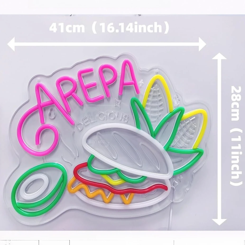 Arepa ضوء النيون تسجيل USB عكس الضوء LED النيون تسجيل لغرفة النوم غرف معيشة نادي بار رجل كهف هدايا الحفلات جدار الفن الديكور #2
