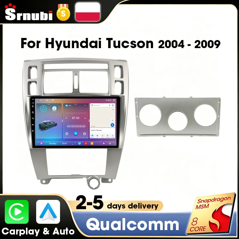 Srnubi FM AM RDS Stereo Carplay Android Auto für Hyundai Tucson 2004 2005 2006 2007 2008 2009 Autoradio Multimedia-Player GPS-Navigation Qualcomm 6125 8-Kern 4G WIFI Zubehör