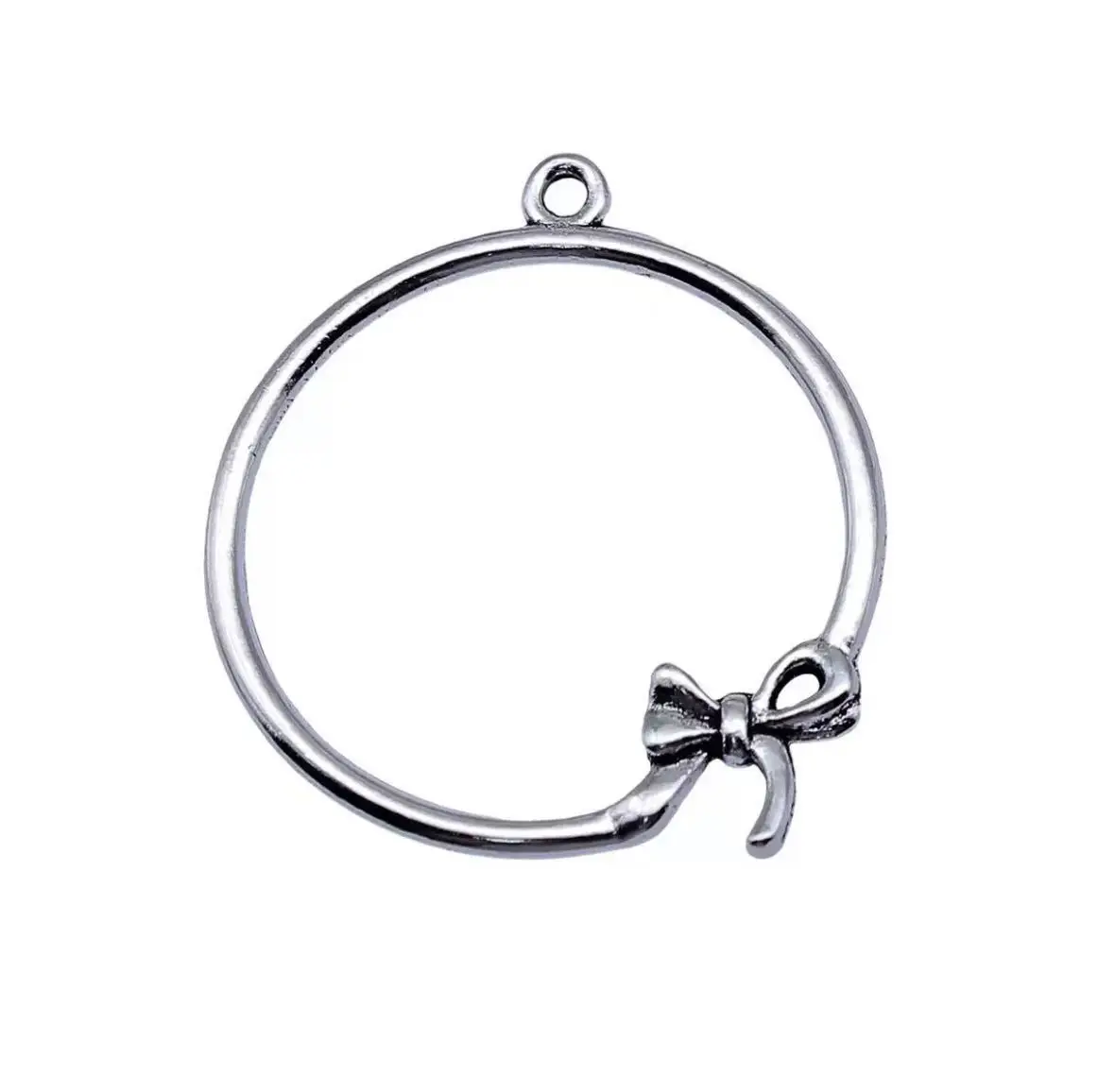 

15pcs 32*29mm Zinc alloy metal ring with bow design pendants for jewelry handmade HW3276