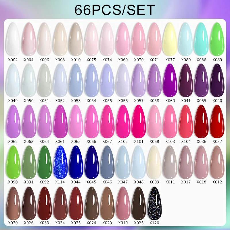 LILYCUTE 66/40/20PCS/Set Gel Nail Polish Full Coverage Manicure Wholesale Kit Semi Permanent Soak Off Manicure Nail Gel Varnish