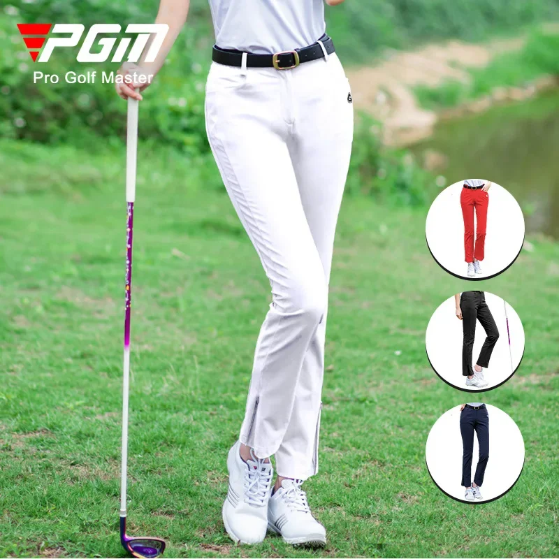 

PGM Women Golf Pants Summer Ladies Slim Elastic Breathable Longs Trousers Sports Wear Clothing Casual Suit Clothes White KUZ072