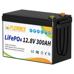 Fllyrower EU/US/CA/JP Stock 12V 100ah 180ah 300Ah Lifepo4 batteria ricaricabile agli ioni di litio