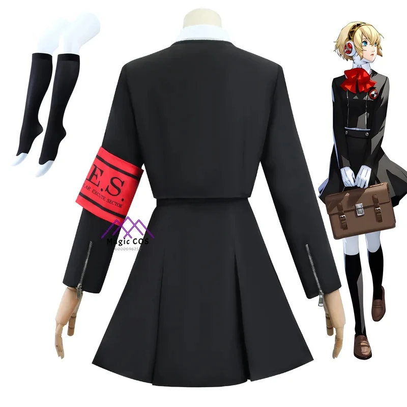 

A'4\d,Aigis Cosplay Costume Comic Con Mecha Set + Wig + Gloves + Shoulder PadsWomen's High Quality Anime Outfit for Co3;b,6/k'5;