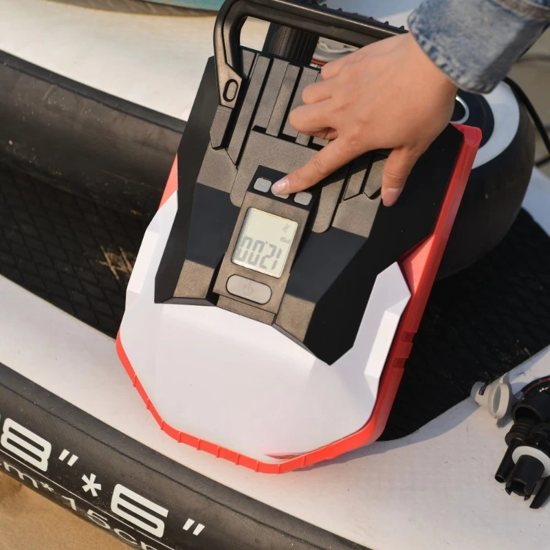 

Portable Digital Display Electric Pump Max 22PSI SUP Air Paddle Board/Kayak Pump with Auto-Off for Ocean Waters