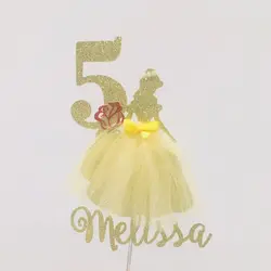 Princess Glitter Cake topper, beauty and beast cake topper, personalized cake topper, personalized cake topper