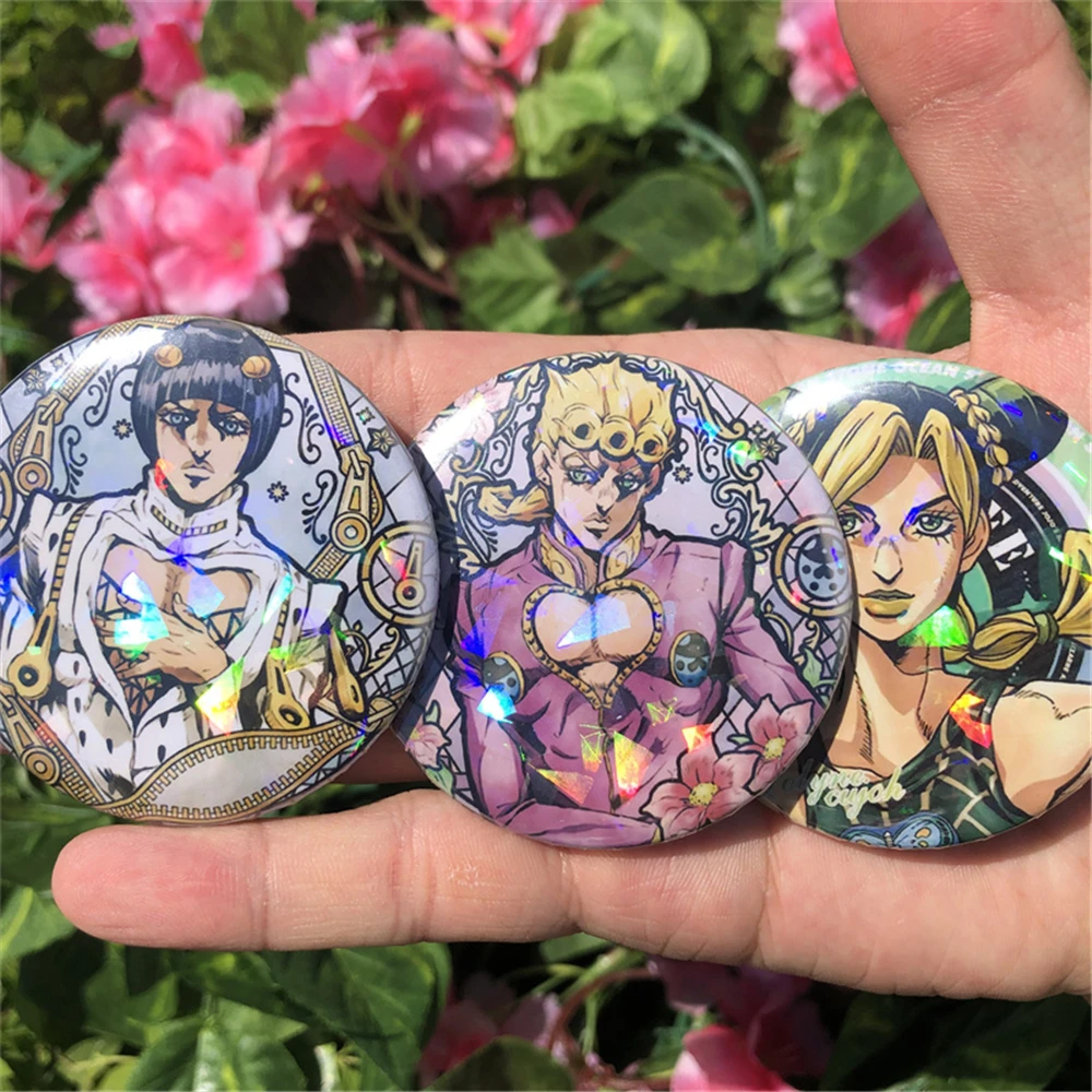 Jolyne cujoh kujō jōtarō ชุดคอสเพลย์ผู้หญิง spte อุปกรณ์เสริมแผ่นดีบุกเข็มกลัดกระเป๋าเป้สะพายหลัง lencana PIN