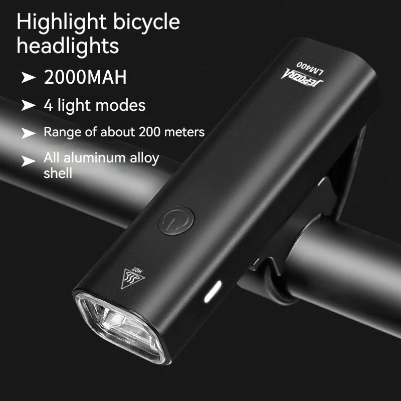 JEPOZRA-USB LED Bicycle Light, Rechargeable, MTB, Road Bike, Front Headlight, Night Riding, Glare Flashlight, Cycling, Camping