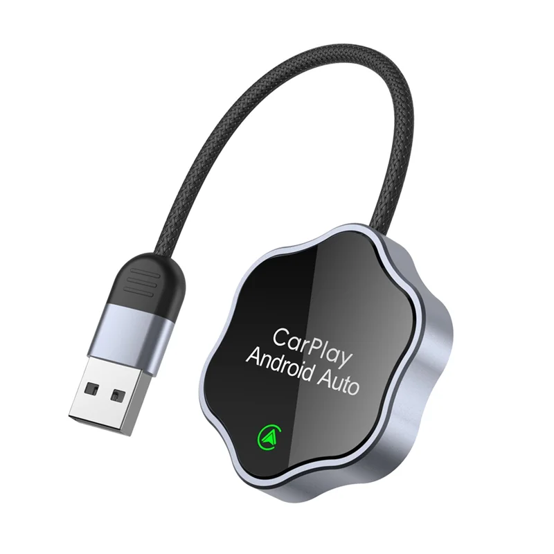 

-ABGQ 2 In1 Carplay & Android Auto Mini Box Wireless Carplay Adapter Wired To Wireless Carplay For USB/Type C Dongle