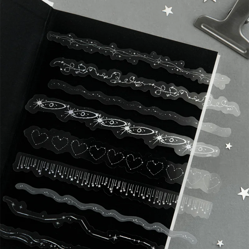 ملصقات مستر بيبر مطلية بالفضة 20 ورقة/عبوة: ملصقات نيزك للزوار من الخارج السماء، ديكور كتيبات المنزل #5