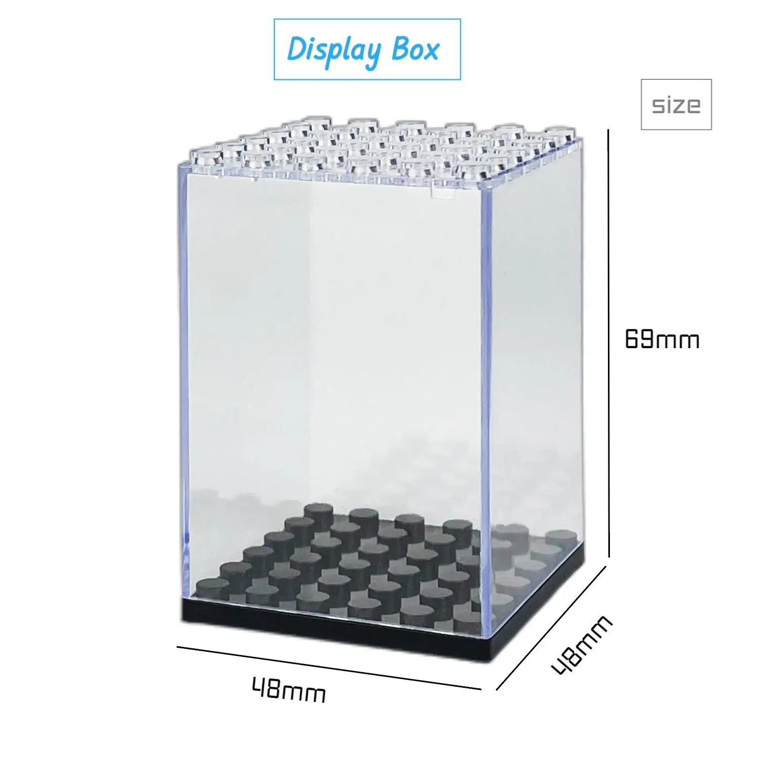 Display Box Building Bricks Small Particles Suitable For Figure Doll Clear Desktop Dustproof Stackable Storage Square Box