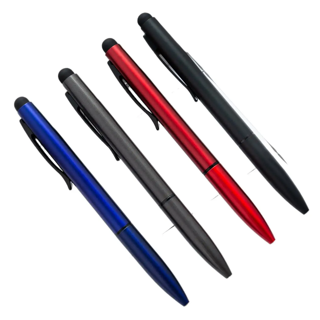 8Pcs Ballpoint Pen with Stylus Tip 2 in 1 Metal Pen Black Ink 1.0mm Stylus Pen For Touch Screens Style