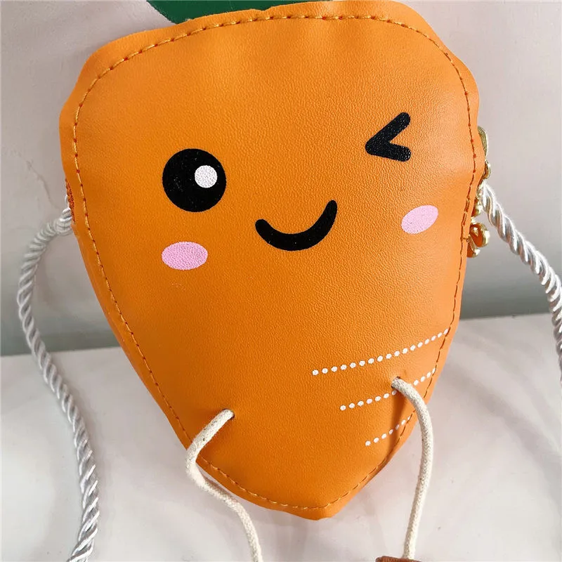 Children\'s Cute Fruit Bag Fashion Mini Carrot Backpack Baby Cartoon Messenger Bag European And American Style Princess Backpack