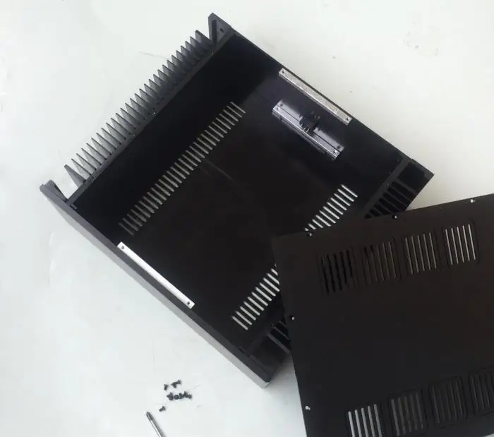 4315 مساحة كبيرة كاملة الألومنيوم فئة مكبر كهربائي لتقوم بها بنفسك الهيكل الصوت المنزلي HIFI مكبر كهربائي صندوق 432X150X391mm