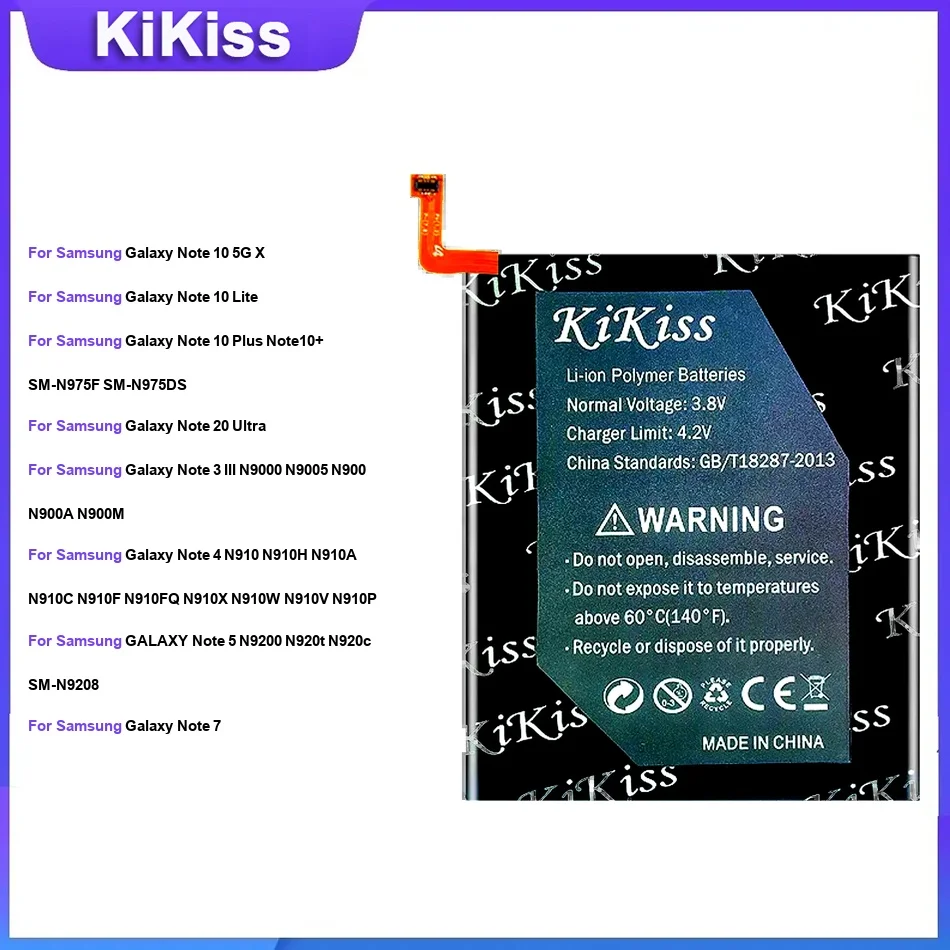 

Аккумулятор для Samsung Galaxy Note 10 5G X Lite Plus 20 Ultra 3 III/4/5/7/8/9 EB-BN970ABU B800BE EB-BN910BBE EB-BN965ABU