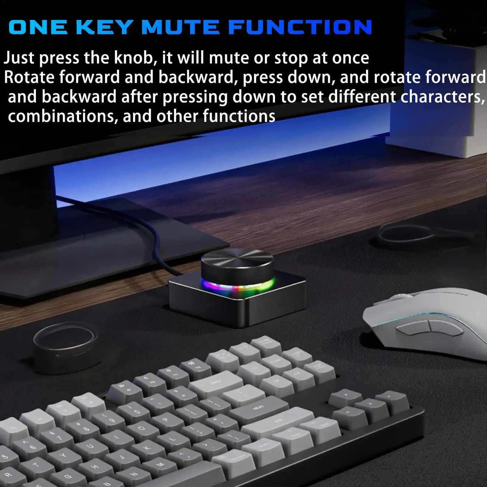 

Computer External Volume Controller Computer External Wireless Media Volume Controller RGB Backlight Button Programmable For