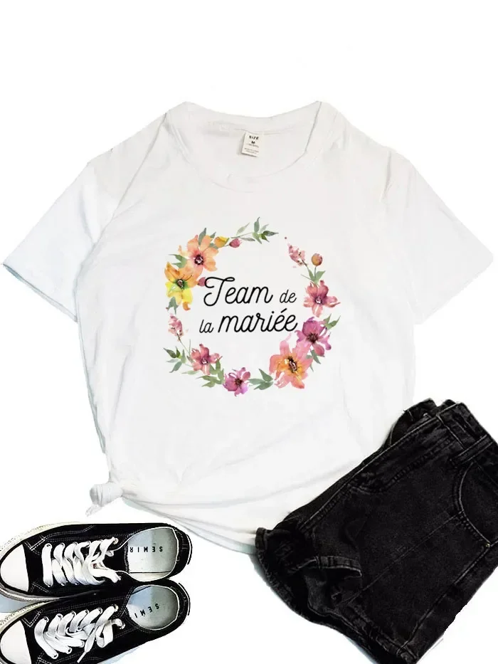 T-shirt Team Bride pour Femme, Team Bride, EVJF to Be Squad, La Mariée, Enterrement de Vie de Jeune Fille, France, Mariage, 2024