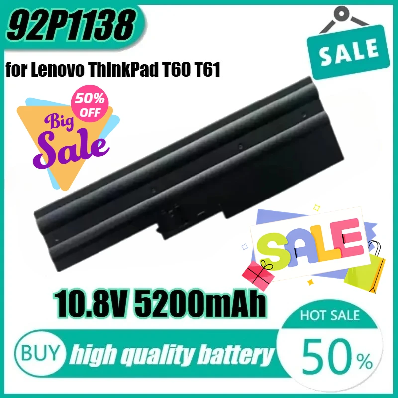 

New 92P1138 10.8V 5200mAh High Quality Laptop Battery for Lenovo ThinkPad T60 T61 R500 T500 W500 SL500