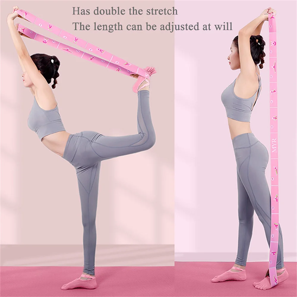 Slimming Resistance Band Yoga Auxiliary Stretching Belt Adult Latin Training Elastic Bands Beginner Pilates Multi-Functional Hot