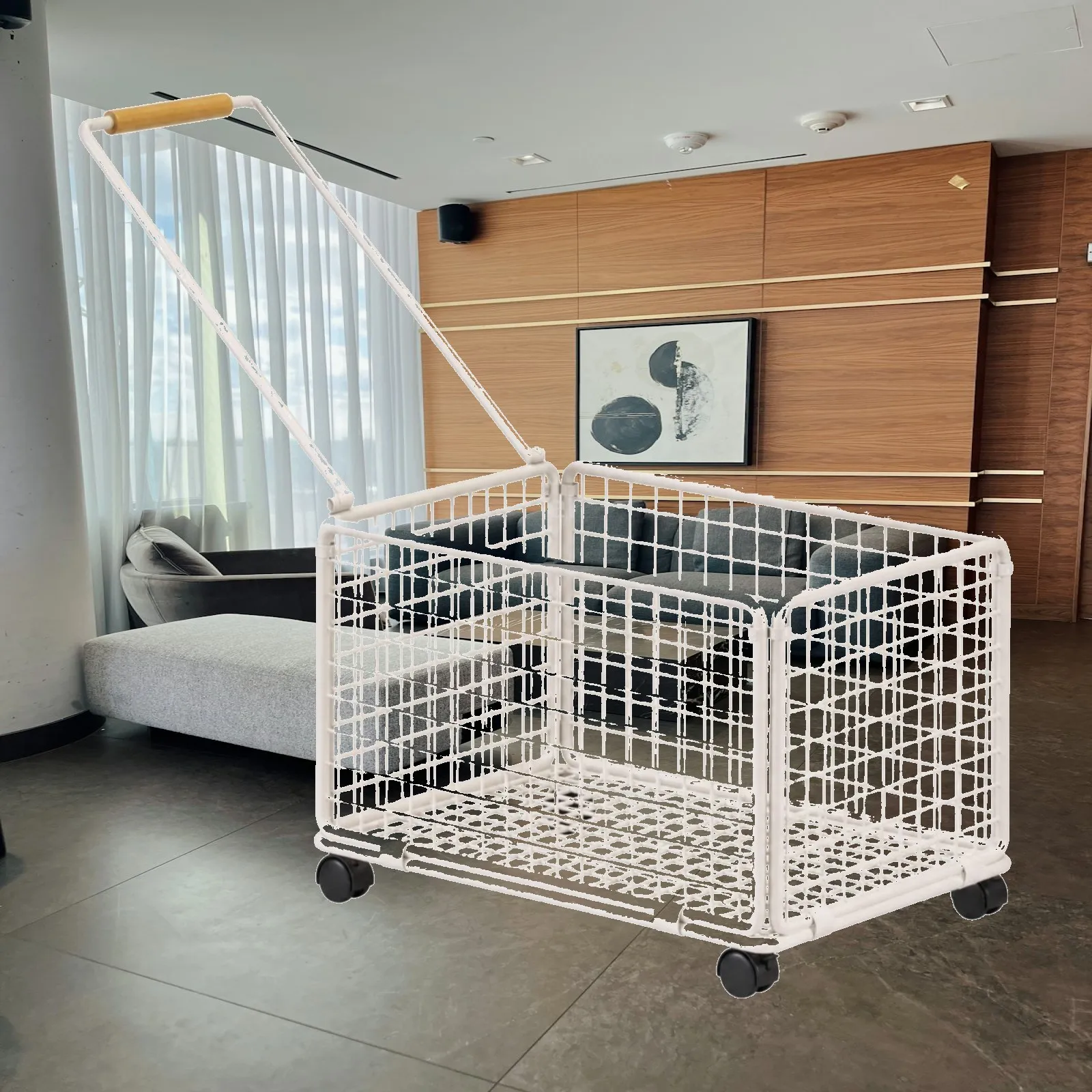 Breathable Rolling Laundry Basket with Swivel Casters Easy to Clean Ventilated