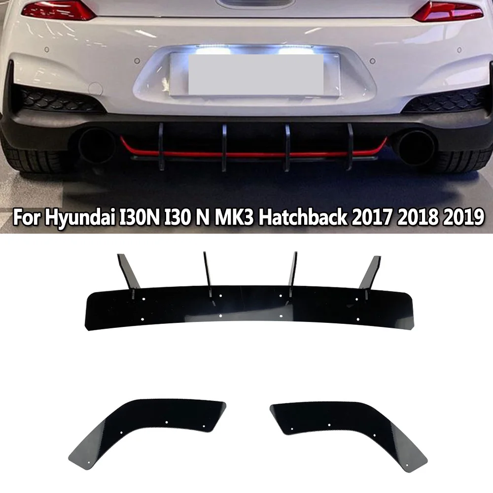 

Rear Bumper Diffuser Spoiler Splitter For Hyundai I30N MK3 Hatchback 2017-2019 Style Body Kit Car Accessories Decoration