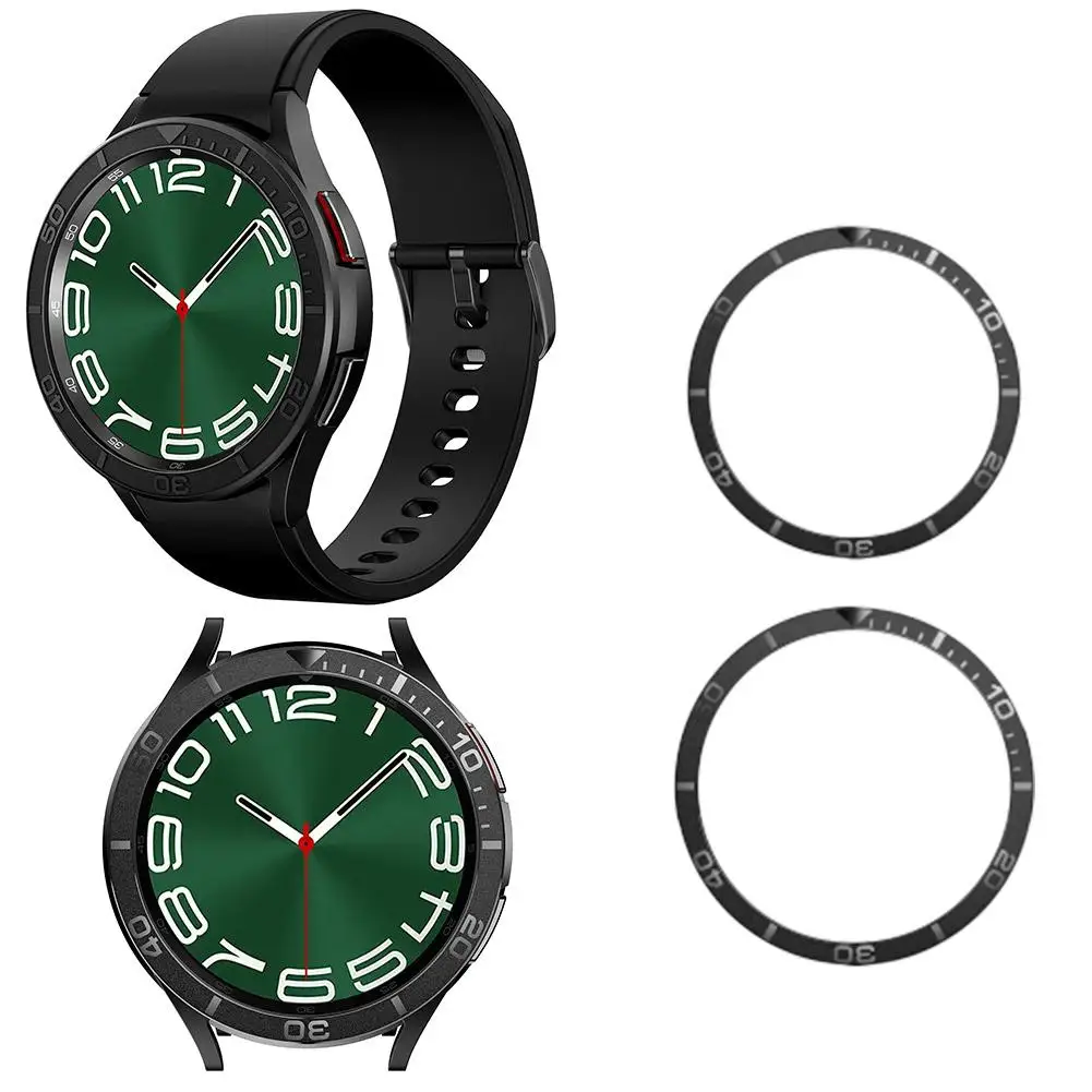 מגן נגד שריטות והתנגשות עם דבק לשעון Samsung Galaxy Watch 6 Classic 43mm 47mm Bezel R9Q1