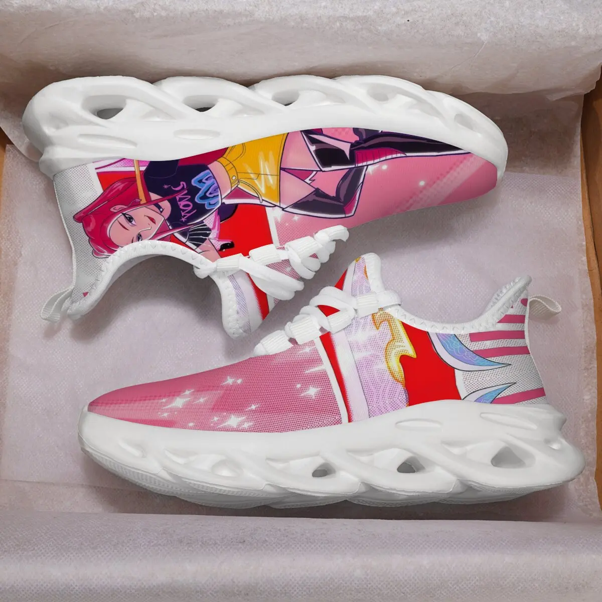 

Outdoor Casual Shoes for Men Anime Girl Pattern Sneakers Lightweight Slip on Walking Shoes Training Anti Slip Men's Sneakers