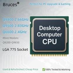 Core 2 Quad CPU LGA 775 Q9400 Q9500 Q6600 2.4-2.83GHz Used Desktop Processor Cheap for PC Upgrade Gaming Refurbished