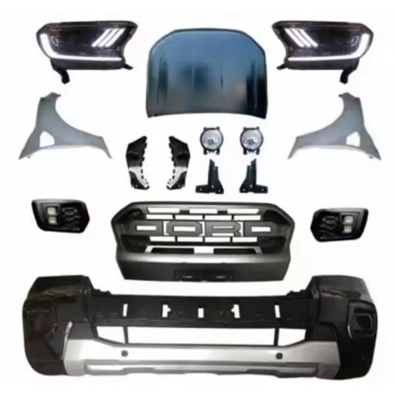 

ZAIQU High Quality PP+ABS Facelift Front Bumper Grille Body Kits Compatible with 2012-2015 for FO RD Ranger T6 and 2020 Ranger T